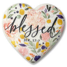Load image into Gallery viewer, 209-40553 LCP Heart Stone Floral Blessed Pink Blue

