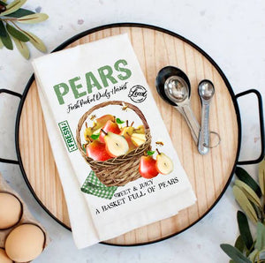 36-37 Country Farm Fresh Pears Fruit Kitchen Cotton Tea Towels
