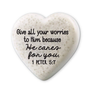 209-18 LCP He cares For You Hearts of Hope Stone - Heart Stone