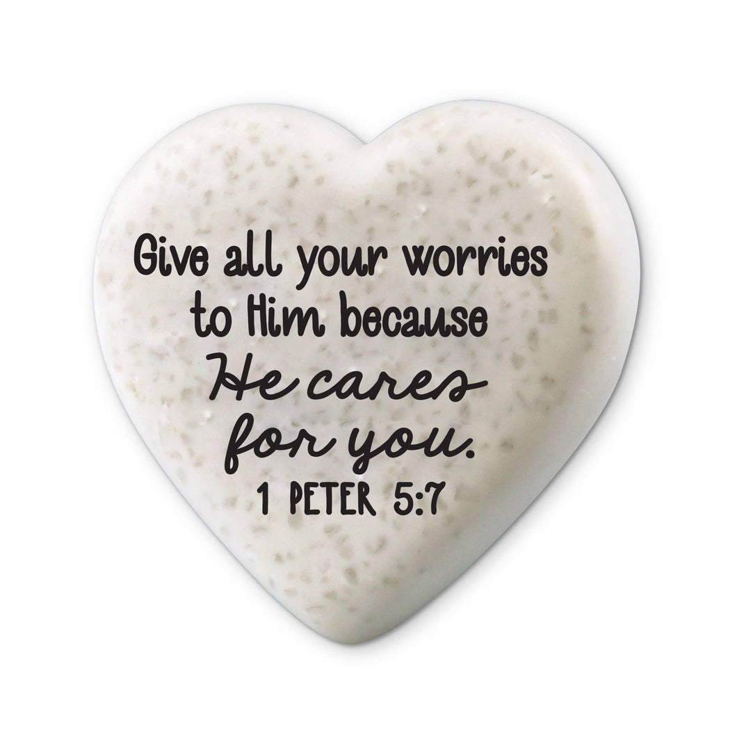 209-18 LCP He cares For You Hearts of Hope Stone - Heart Stone