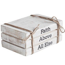 Load image into Gallery viewer, 702-0473 Faith Above All Else Faux Book Stack 2.5x6x4
