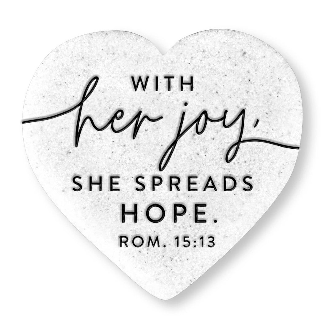 209-15 LCP Tabletop Heart Stone With Her Joy Hope - Heart Stone