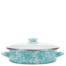 Load image into Gallery viewer, 160-80CB Golden Rabbit Enamelware Swirl Lg Saute Pan
