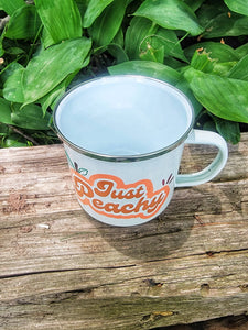 203-1  Just Peachy Mug, Peach Coffee Mug, Peach Cup, Georgia Peach