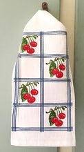 Load image into Gallery viewer, 103-3  Country Cherry, blue, Retro Flour Sack Kitchen Towel
