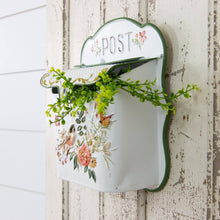 Load image into Gallery viewer, 23-2516 Metal Post Box With Flowers And Birds (PC)
