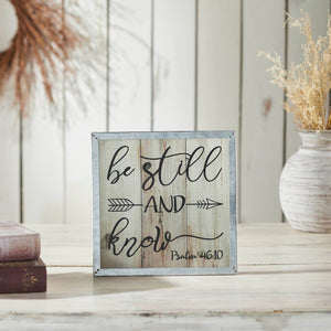702-9148 Celebrate Grace Psalm 46:10 Be Still And Know MDF Wall Sign 10x10x0.5