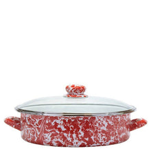 Load image into Gallery viewer, 160-80CB Golden Rabbit Enamelware Swirl Lg Saute Pan

