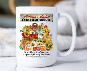 36-52 Autumn Fall Market Pumpkins Apples Coffee Mug
