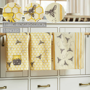 702-9711 Buzzy Bees Honeypot Tea Towel Set of 3 16x28