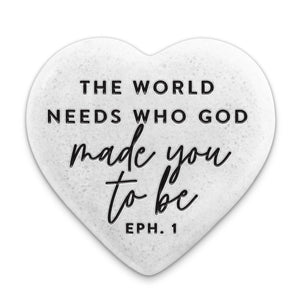 209-24 LCP ScriptureStone Heart Who God Made You - Heart Stone