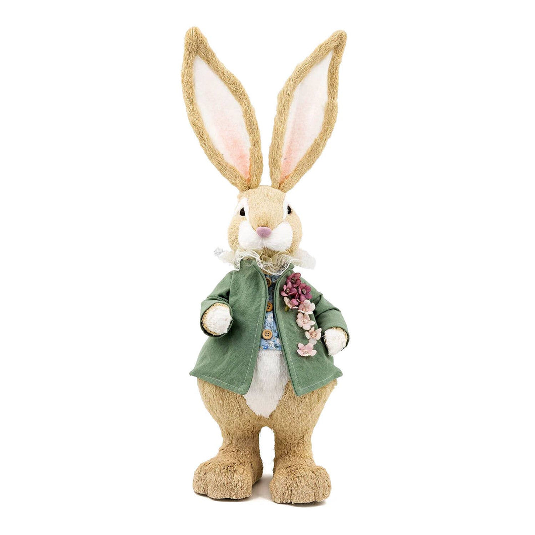 270-6696 Rabbit Boy in Green Jacket Easter Decoration