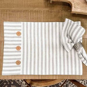 702-3995 Timeless Ticking Gray Placemat 18Lx12W