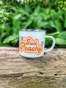 203-1  Just Peachy Mug, Peach Coffee Mug, Peach Cup, Georgia Peach