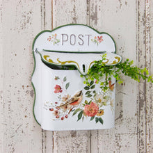 Load image into Gallery viewer, 23-2516 Metal Post Box With Flowers And Birds (PC)
