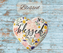 Load image into Gallery viewer, 209-40553 LCP Heart Stone Floral Blessed Pink Blue
