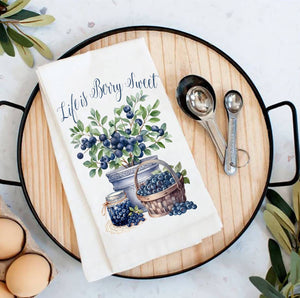 36-38 Life is Berry Sweet Blueberry Fruit Flour Sack Tea Towel