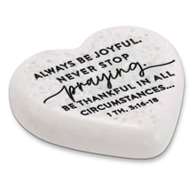 Load image into Gallery viewer, 209-26 LCP Scripture Stone Hope Heart Be Joyful - Heart Stone
