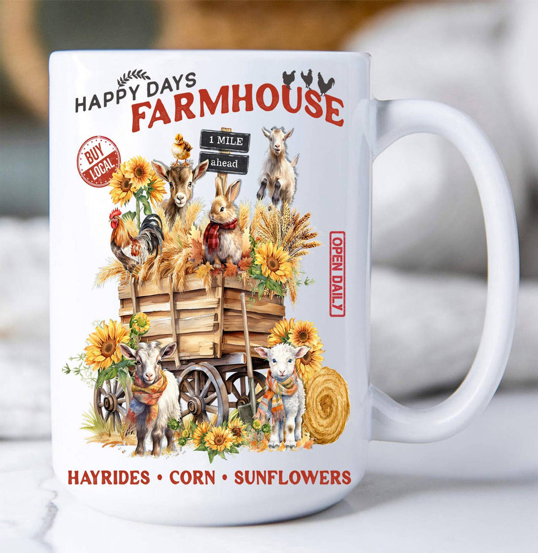 36-49 Autumn Fall Goats Farmhouse Coffee Mug