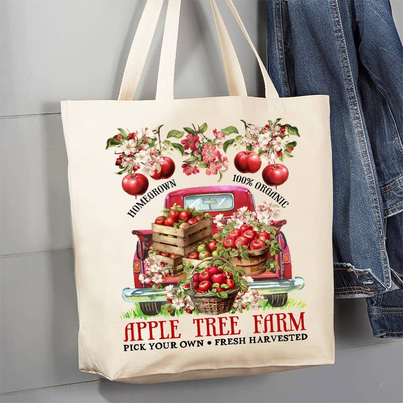 36-62 Apple Tree Farm Red Pick Up 12 oz Canvas Tote Bag