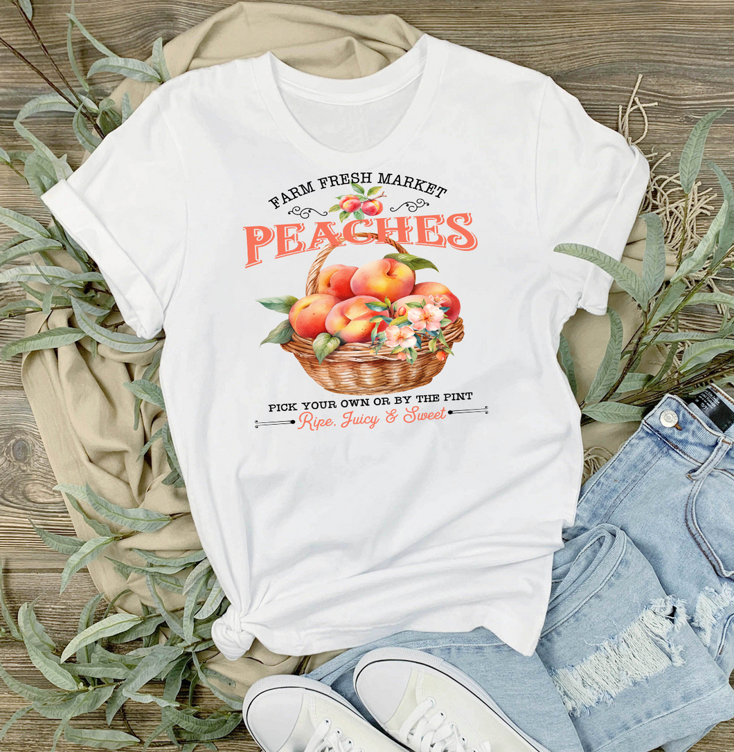 36-47 Farm Fresh Peaches Blossoms  T-Shirt