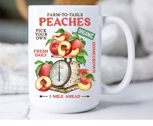 36-13  Modern Farmhouse Fresh Peaches Coffee Mug