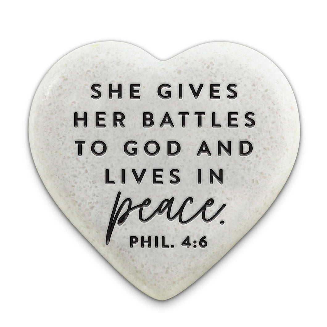 209-13 LCP Scripture Stone Hope Hearts Peace - Heart Stone