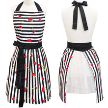 Load image into Gallery viewer, 45-1 Wrapables Cherries and Stripes Flirty Apron
